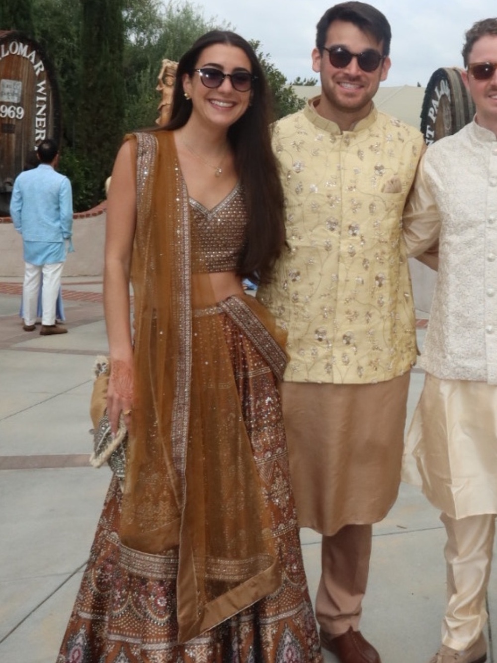 Embellished Brown & Gold Lehenga Choli